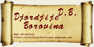Đorđije Borovina vizit kartica